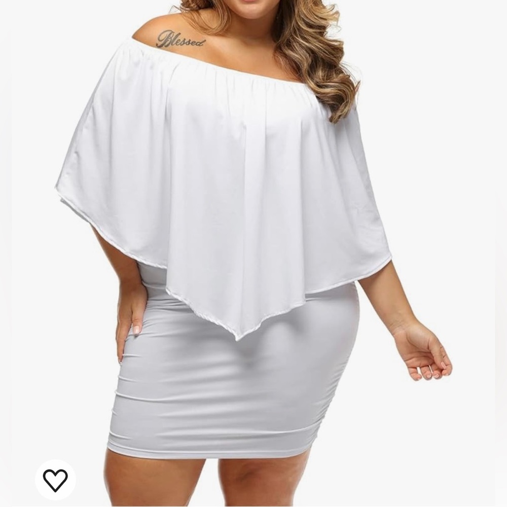 NEW Women’s off the shoulder white mini dress size XL